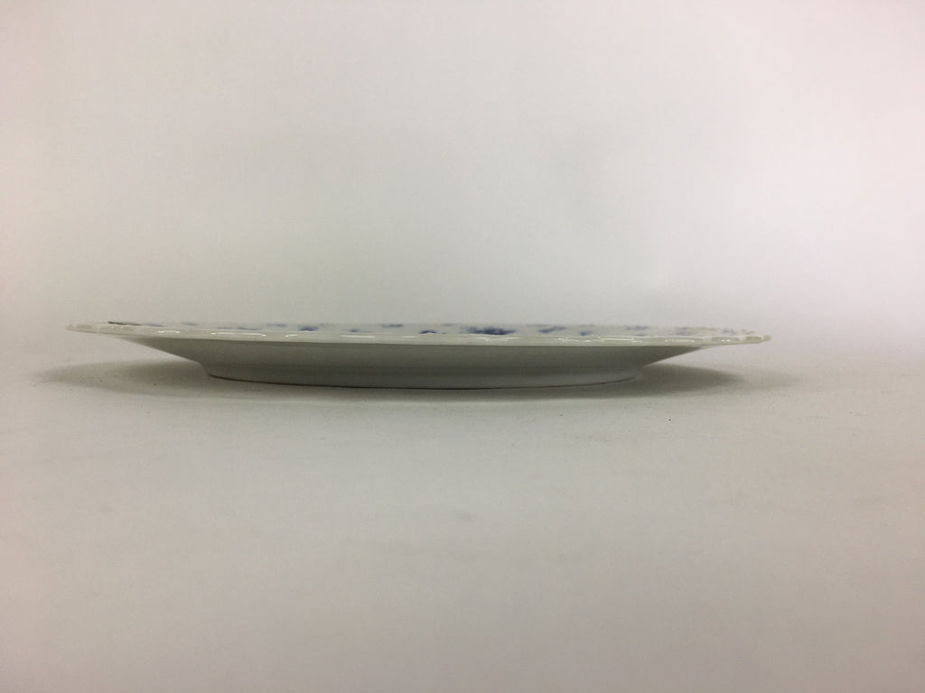 Japanese Porcelain Plate Sara Vtg Keito Blue Charm Flower Pattern Round PP689