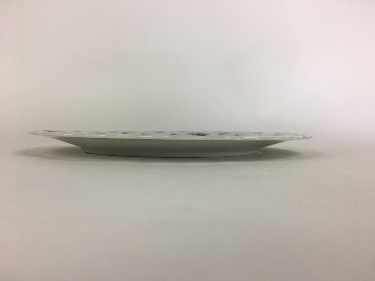 Japanese Porcelain Plate Sara Vtg Keito Blue Charm Flower Pattern Round PP689