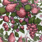 Japanese Porcelain Plate Sara Vtg Pink Figs Pomegranates Grapes Design Round PP7