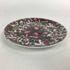 Japanese Porcelain Plate Sara Vtg Pink Figs Pomegranates Grapes Design Round PP7