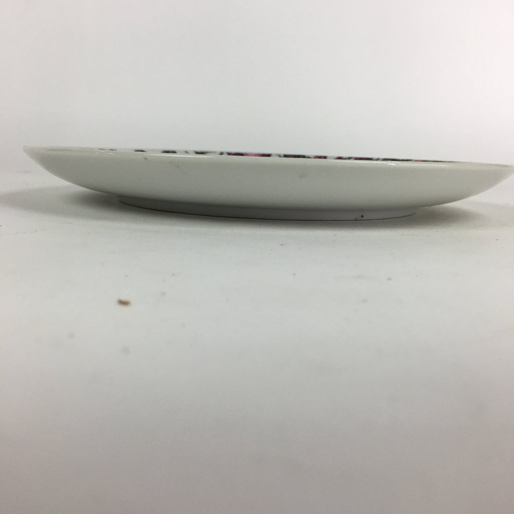 Japanese Porcelain Plate Sara Vtg Pink Figs Pomegranates Grapes Design Round PP7