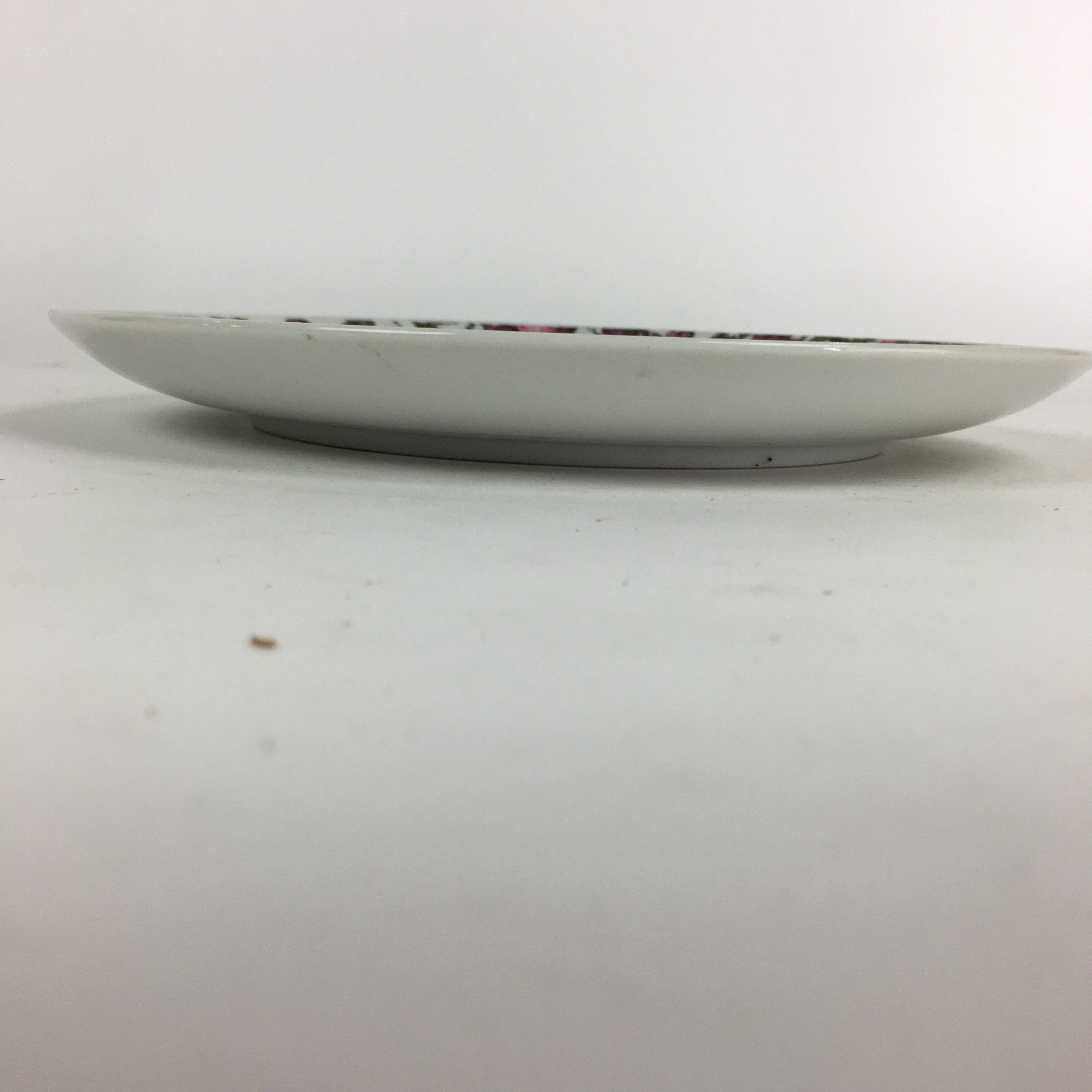 Japanese Porcelain Plate Sara Vtg Pink Figs Pomegranates Grapes Design Round PP7