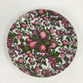 Japanese Porcelain Plate Sara Vtg Pink Figs Pomegranates Grapes Design Round PP7