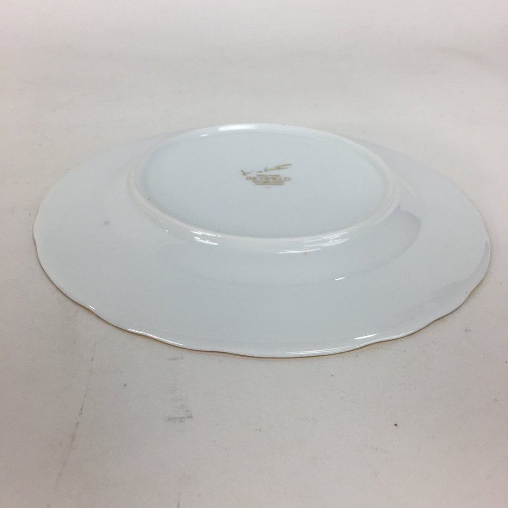 Japanese Porcelain Plate Sara Vtg Richfield Tachikichi Flower Pattern White QT12