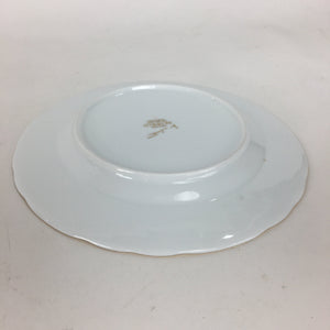 Japanese Porcelain Plate Sara Vtg Richfield Tachikichi Flower Pattern White QT12
