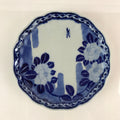 Japanese Porcelain Plate Vtg Blue Sometsuke Camellia Flower Bee Sara PY139