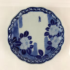 Japanese Porcelain Plate Vtg Blue Sometsuke Camellia Flower Bee Sara PY139