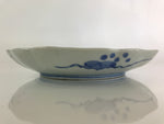 Japanese Porcelain Plate Vtg Blue Sometsuke Camellia Flower Bee Sara PY140