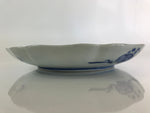 Japanese Porcelain Plate Vtg Blue Sometsuke Camellia Flower Bee Sara PY142