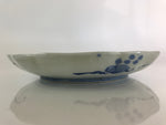 Japanese Porcelain Plate Vtg Blue Sometsuke Camellia Flower Bee Sara PY143