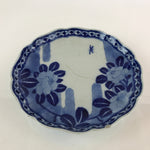 Japanese Porcelain Plate Vtg Blue Sometsuke Camellia Flower Bee Sara PY144