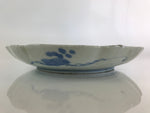 Japanese Porcelain Plate Vtg Blue Sometsuke Camellia Flower Bee Sara PY144