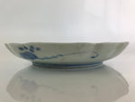 Japanese Porcelain Plate Vtg Blue Sometsuke Camellia Flower Bee Sara PY144