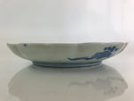 Japanese Porcelain Plate Vtg Blue Sometsuke Camellia Flower Bee Sara PY144
