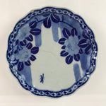 Japanese Porcelain Plate Vtg Blue Sometsuke Camellia Flower Bee Sara PY144