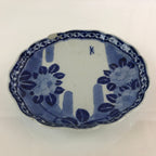 Japanese Porcelain Plate Vtg Blue Sometsuke Camellia Flower Bee Sara PY147