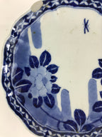 Japanese Porcelain Plate Vtg Blue Sometsuke Camellia Flower Bee Sara PY147