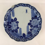 Japanese Porcelain Plate Vtg Blue Sometsuke Camellia Flower Bee Sara PY147