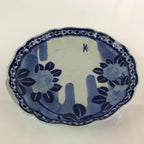 Japanese Porcelain Plate Vtg Blue Sometsuke Camellia Flower Bee Sara PY148