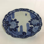 Japanese Porcelain Plate Vtg Blue Sometsuke Camellia Flower Bee Sara PY148