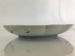 Japanese Porcelain Plate Vtg Blue Sometsuke Camellia Flower Bee Sara PY148