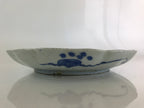Japanese Porcelain Plate Vtg Blue Sometsuke Camellia Flower Bee Sara PY149