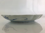 Japanese Porcelain Plate Vtg Blue Sometsuke Camellia Flower Bee Sara PY149