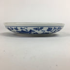 Japanese Porcelain Plate Vtg Blue Sometsuke Carp White Round Sara PP515