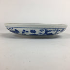 Japanese Porcelain Plate Vtg Blue Sometsuke Carp White Round Sara PP515
