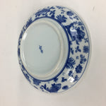 Japanese Porcelain Plate Vtg Blue Sometsuke Carp White Round Sara PP515