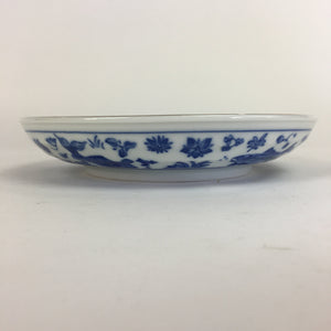 Japanese Porcelain Plate Vtg Blue Sometsuke Carp White Round Sara PP519