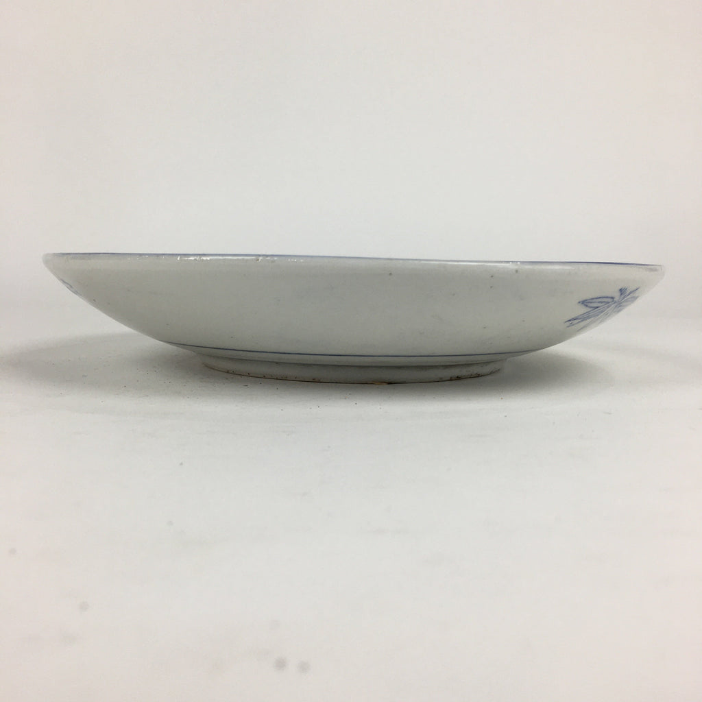 Japanese Porcelain Plate Vtg Blue Sometsuke Five-storied tower Round Sara PP7858