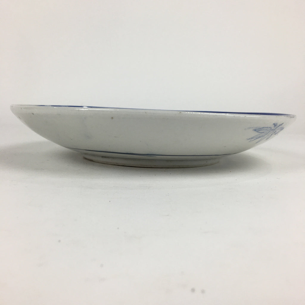 Japanese Porcelain Plate Vtg Blue Sometsuke Five-storied tower Round Sara PP7858