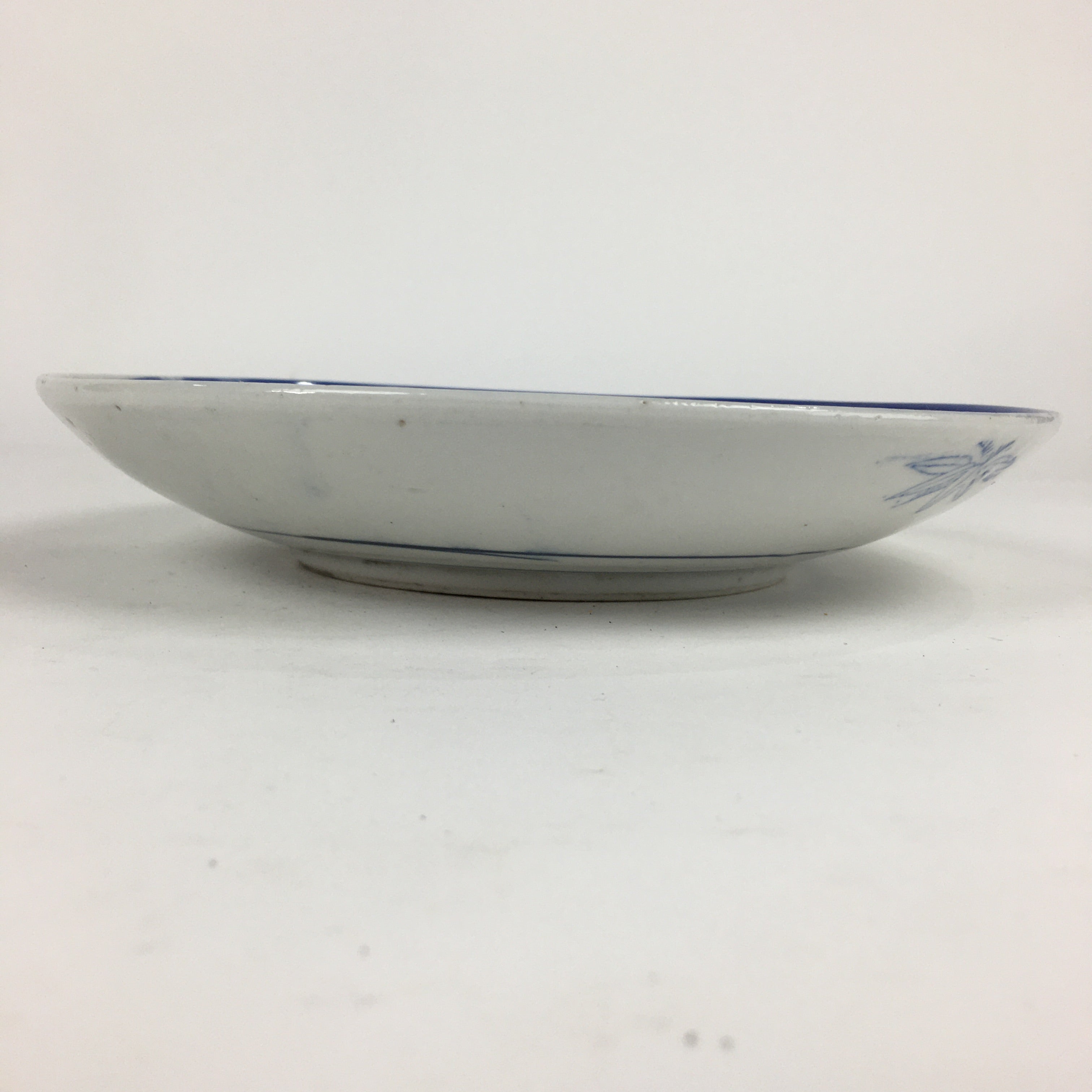 Japanese Porcelain Plate Vtg Blue Sometsuke Five-storied tower Round Sara PP7858