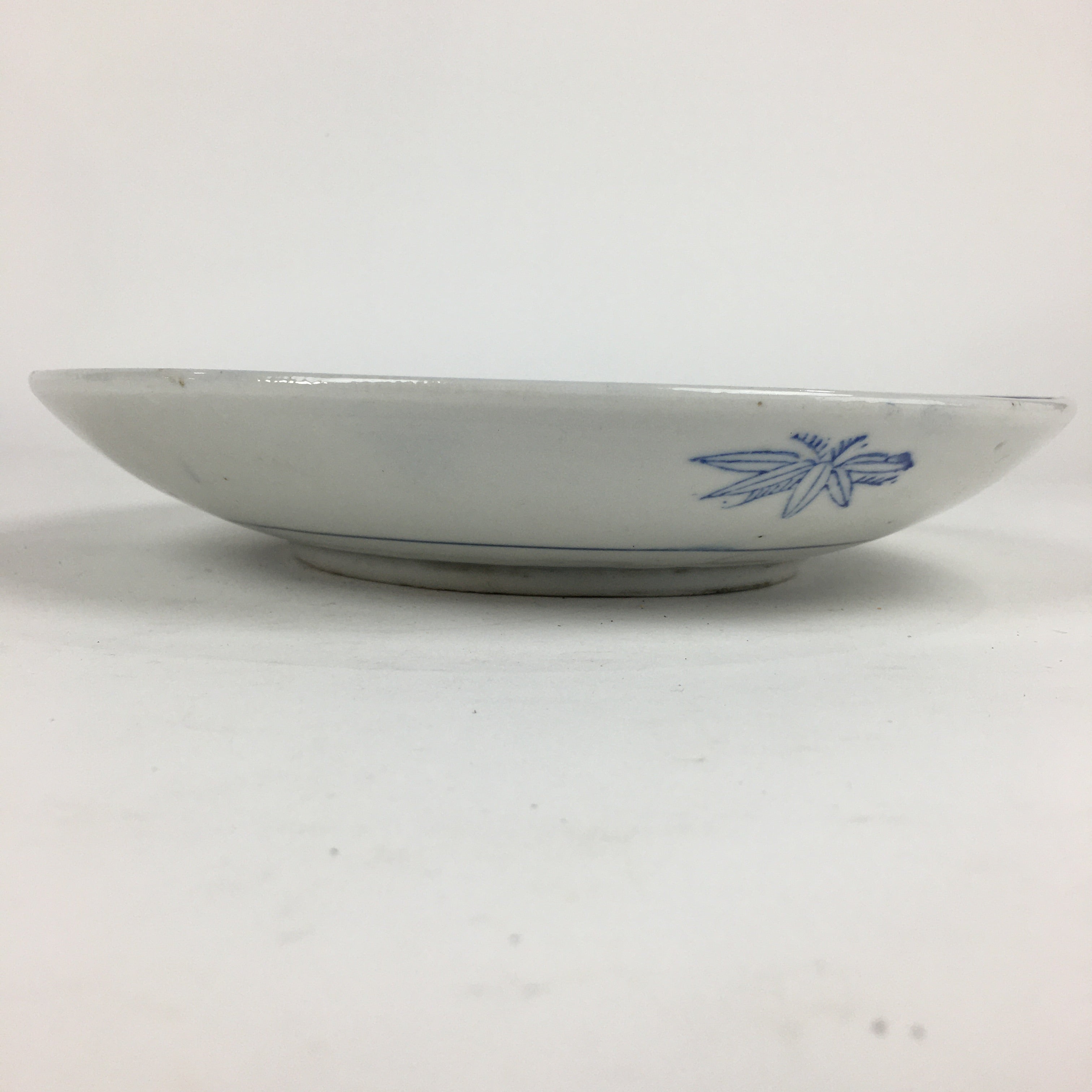 Japanese Porcelain Plate Vtg Blue Sometsuke Five-storied tower Round Sara PP7858