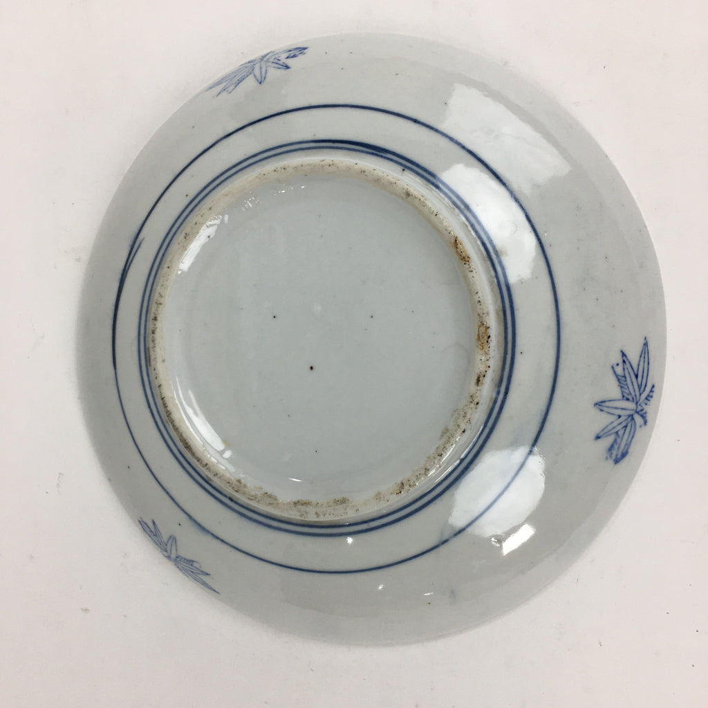Japanese Porcelain Plate Vtg Blue Sometsuke Five-storied tower Round Sara PP7858