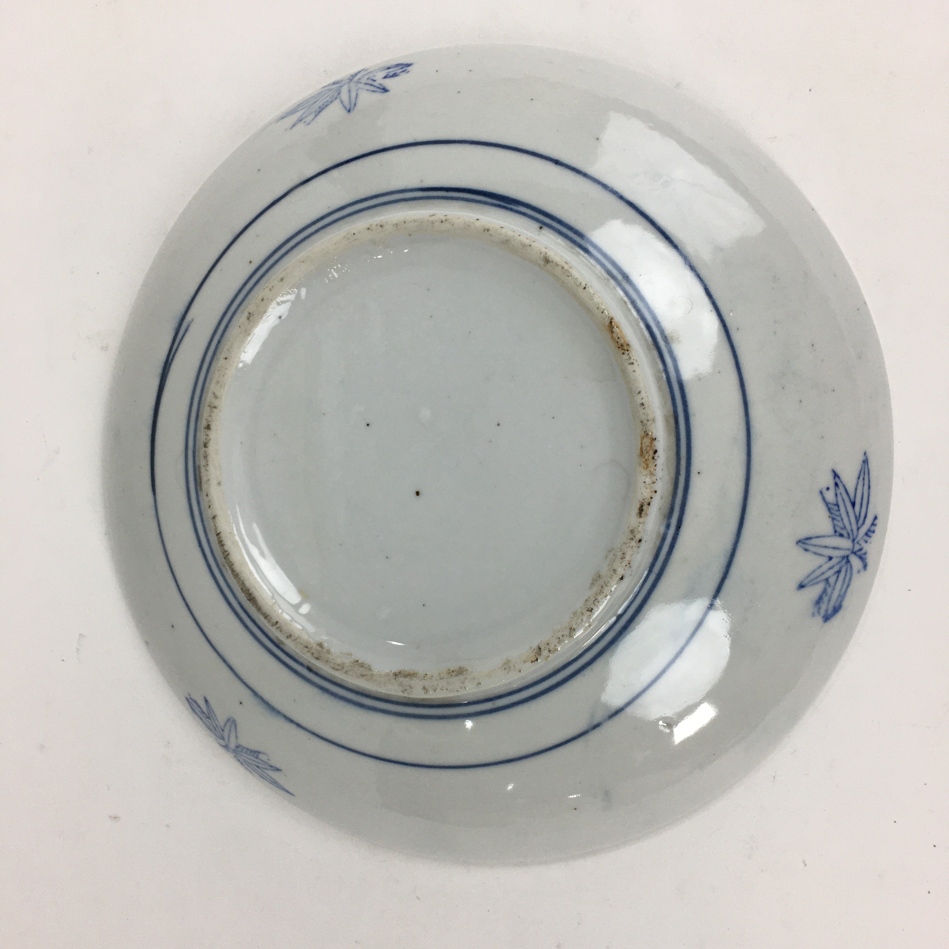 Japanese Porcelain Plate Vtg Blue Sometsuke Five-storied tower Round Sara PP7858