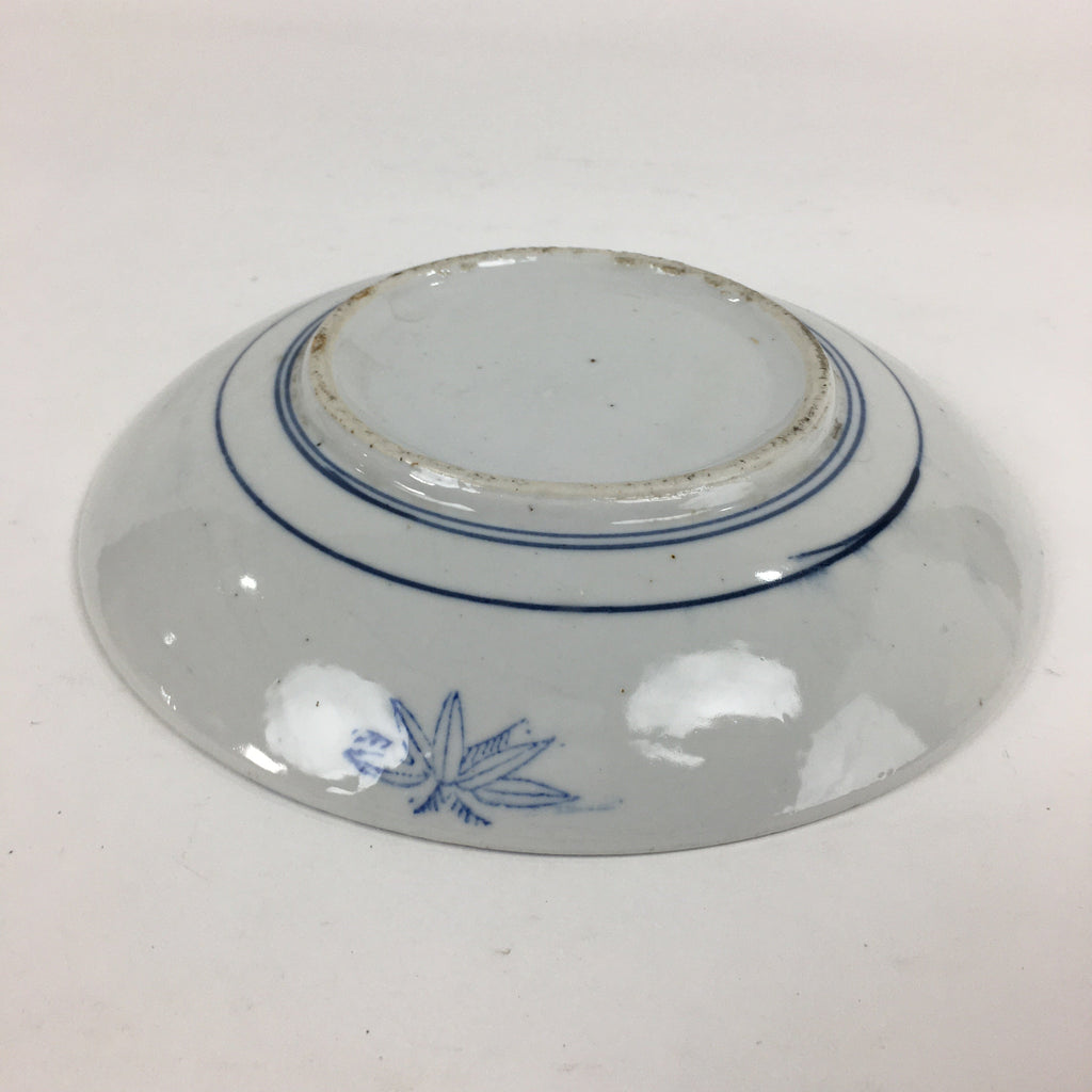 Japanese Porcelain Plate Vtg Blue Sometsuke Five-storied tower Round Sara PP7858