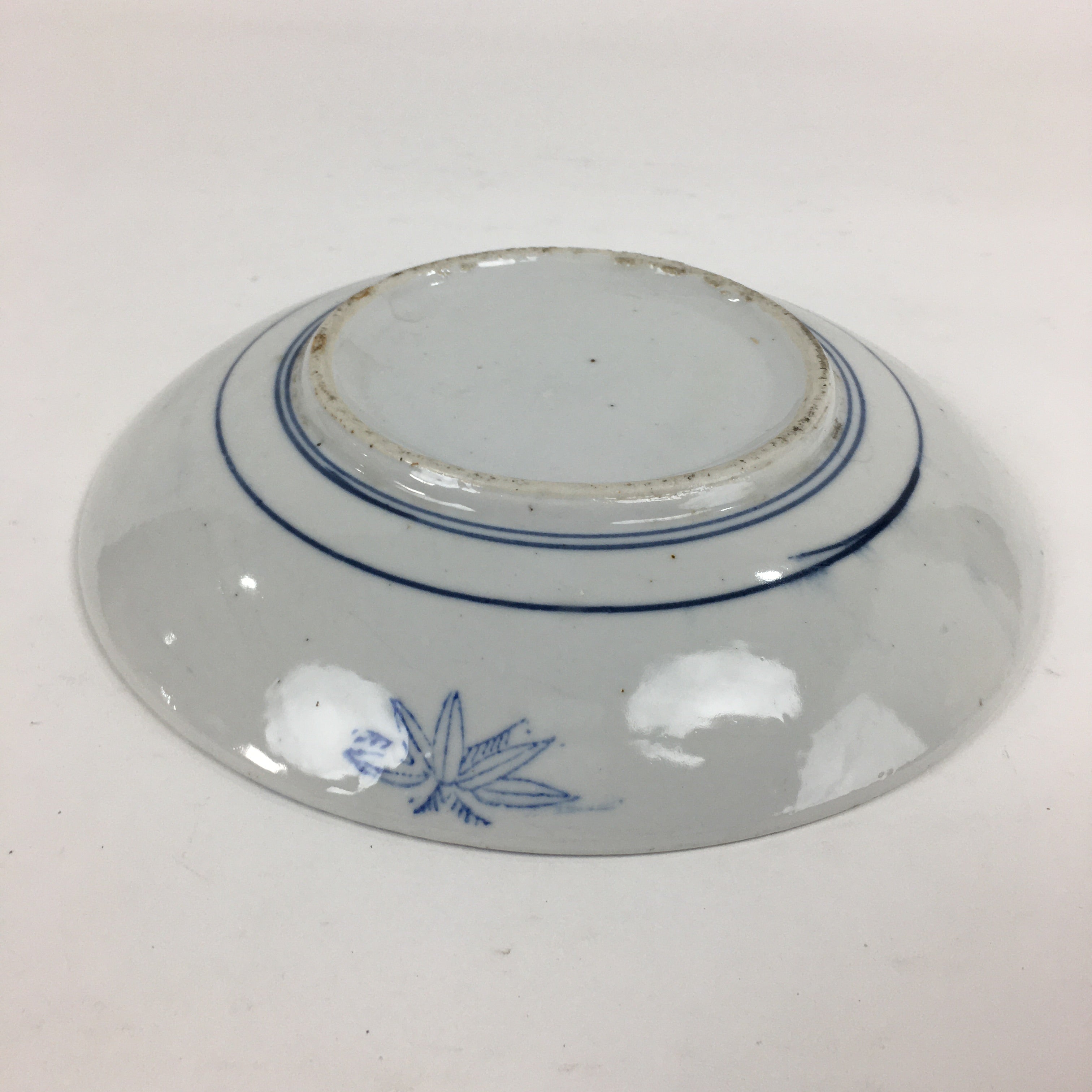 Japanese Porcelain Plate Vtg Blue Sometsuke Five-storied tower Round Sara PP7858