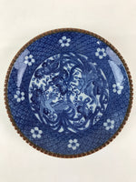 Japanese Porcelain Plate Vtg Blue Sometsuke Phoenix Floral Sara 21.4 cm PY177
