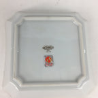 Japanese Porcelain Plate Vtg Gold Green Flower Pattern Square Shape Sara PP618