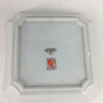 Japanese Porcelain Plate Vtg Gold Green Flower Pattern Square Shape Sara PP618