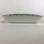 Japanese Porcelain Plate Vtg Gold Green Flower Pattern Square Shape Sara PP618