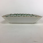 Japanese Porcelain Plate Vtg Gold Green Flower Pattern Square Shape Sara PP618