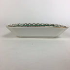 Japanese Porcelain Plate Vtg Gold Green Flower Pattern Square Shape Sara PP618