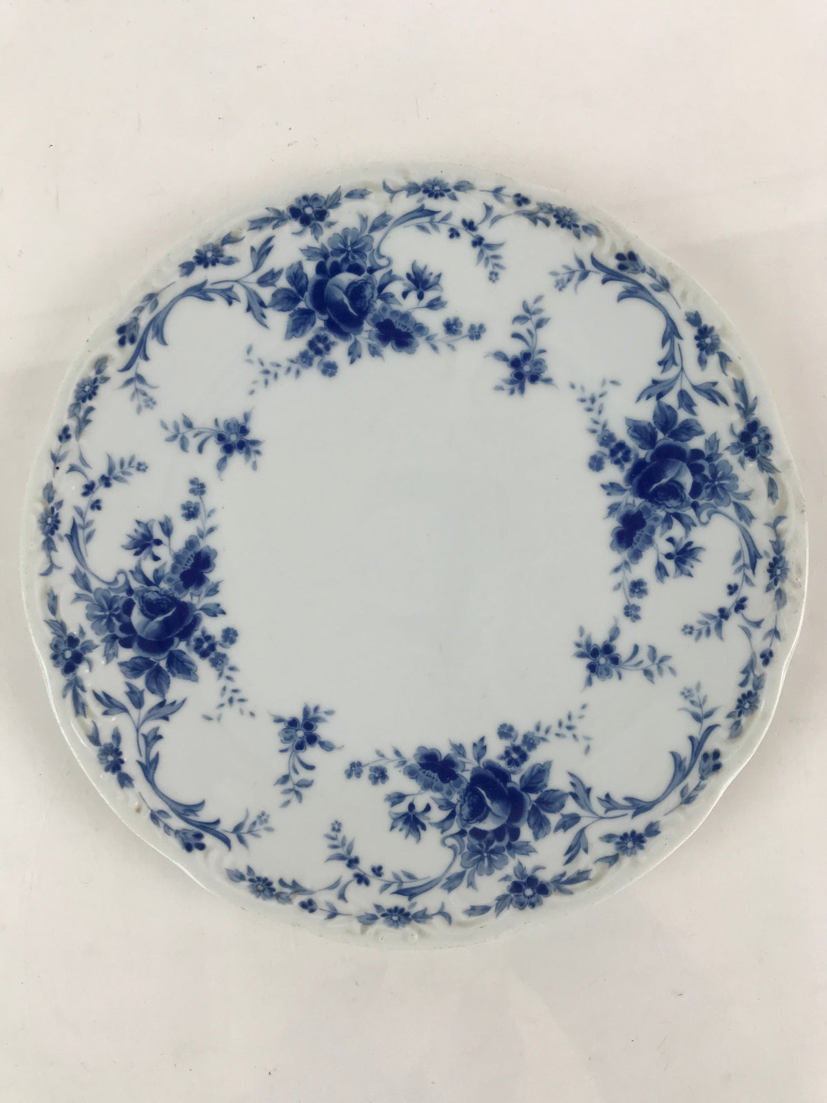 Japanese Porcelain Plate Vtg Hoya Bone China Japan Blue Flower Pattern Sara PY23