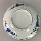 Japanese Porcelain Plate Vtg Mt.Fuji Pine Boat Tree Wave Sometsuke Green PP76