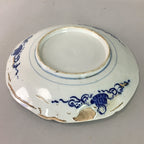 Japanese Porcelain Plate Vtg Mt.Fuji Pine Boat Tree Wave Sometsuke Green PP76