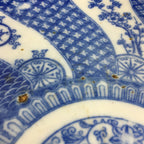 Japanese Porcelain Plate Vtg Pottery Sometsuke Blue Sara White PP960