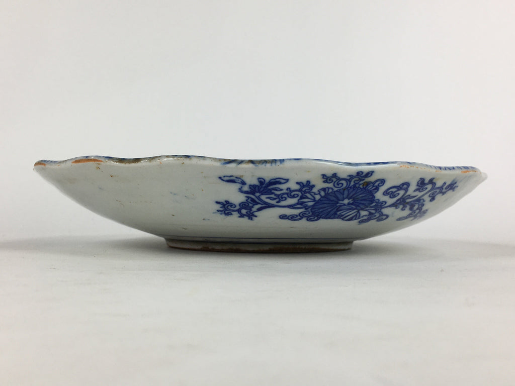 Japanese Porcelain Plate Vtg Pottery Sometsuke Blue Sara White PP960